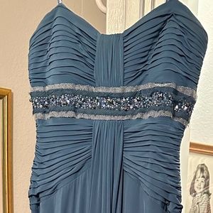 BCBG Formal Strapless Gown - Dusty Blue